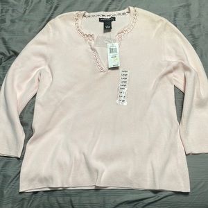 NWT statements pink v neck sweater
